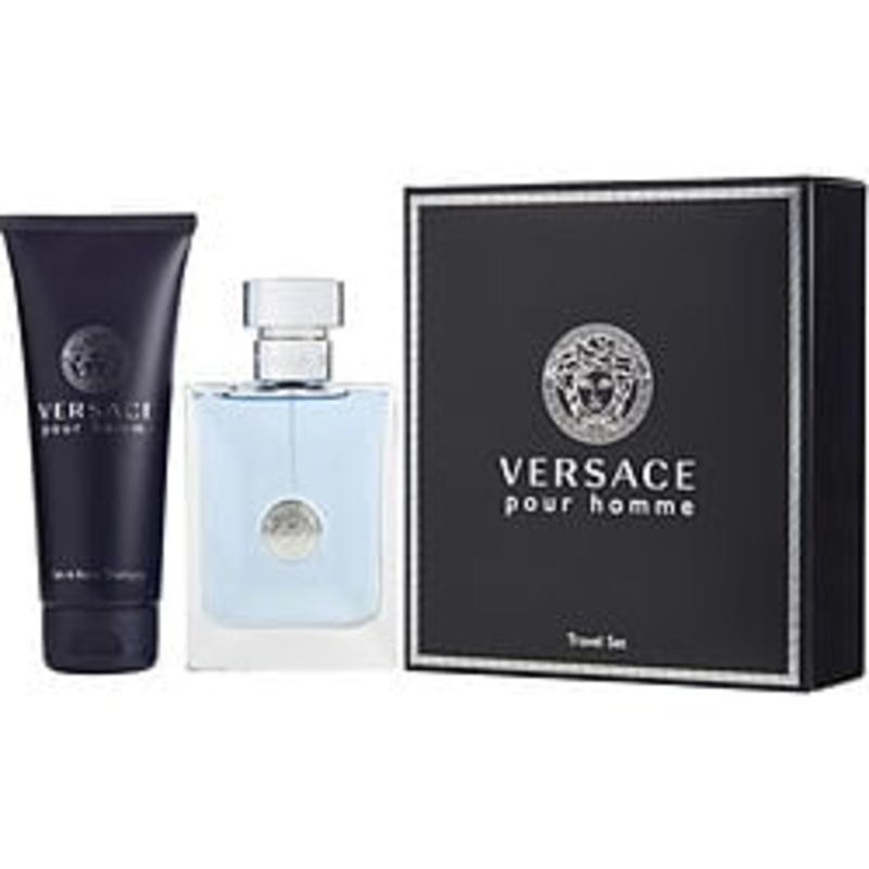 Cologne Versace Pour Homme 2Pc Set 3.4 Oz  EDT Spray / 3.4 Oz Sgel for Men