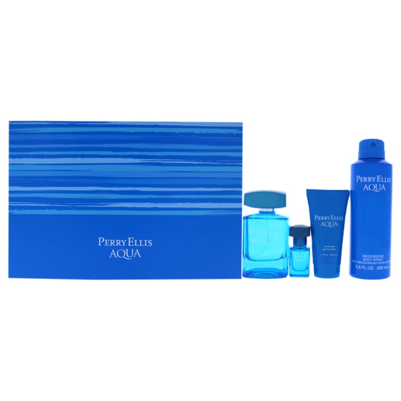 Perry Ellis Aqua by Perry Ellis for Men – 4 Pc Gift Set 3.4 oz.