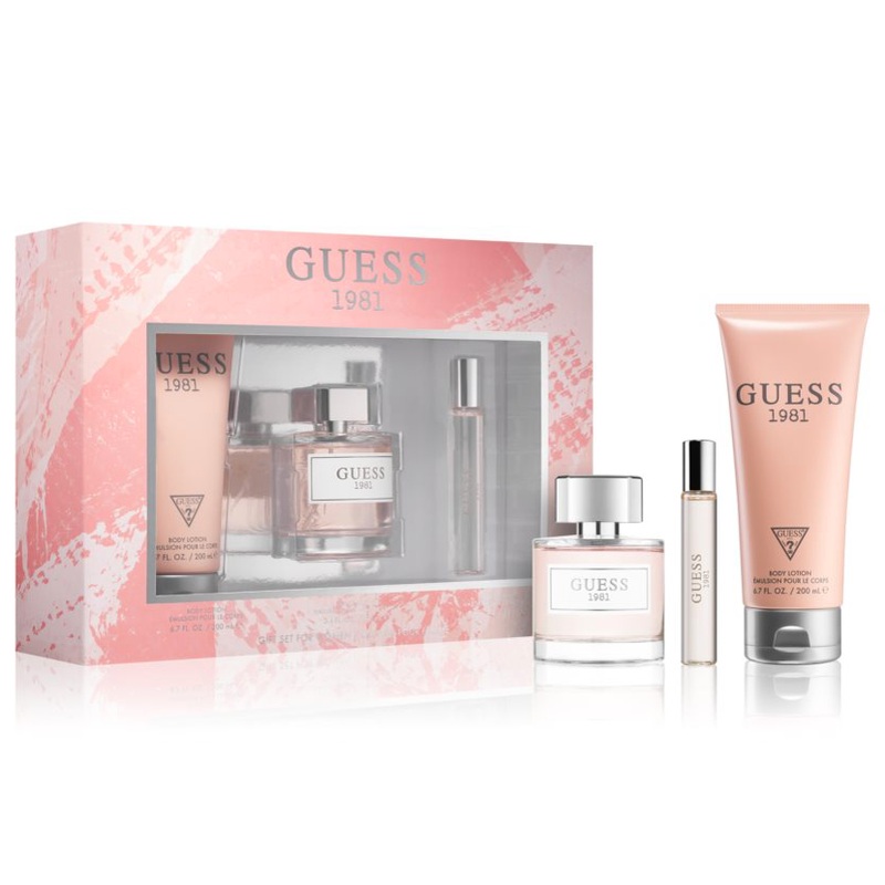 Guess 1981 3PCS Gift Set – 100ML EDT Spray + 200ML Body Lotion + 15ML Travel Spray (Women)