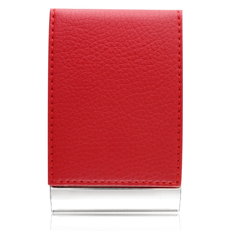 Aeropen Card Case ( Red Leather / Metal / Magnetic Lid in Black ) Model No. CC-35RD