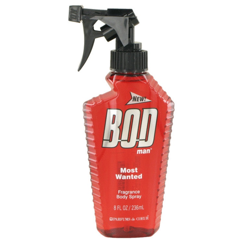 Bod Man Most Wanted by Parfums De Coeur For Men Fragrance Body Spray 8 oz