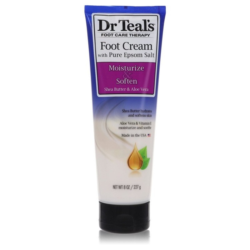 Dr Teal’s Pure Epsom Salt Foot Cream by Dr Teal’s Pure Epsom Salt Foot Cream with Shea Butter & Aloe Vera & Vitamin E 8 oz for Women – Premium Designer Fragrance