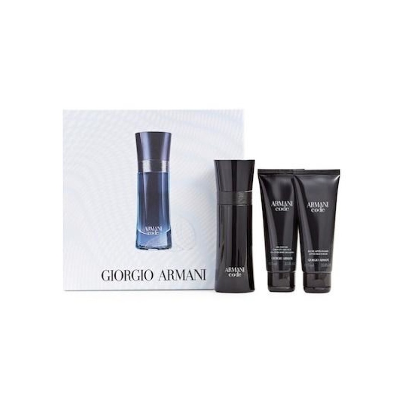 Giorgio Armani Code 3 PCS Gift Set – 75ML EDT Spray + 75ML After Shave + 75ML Body Shampoo (Men)