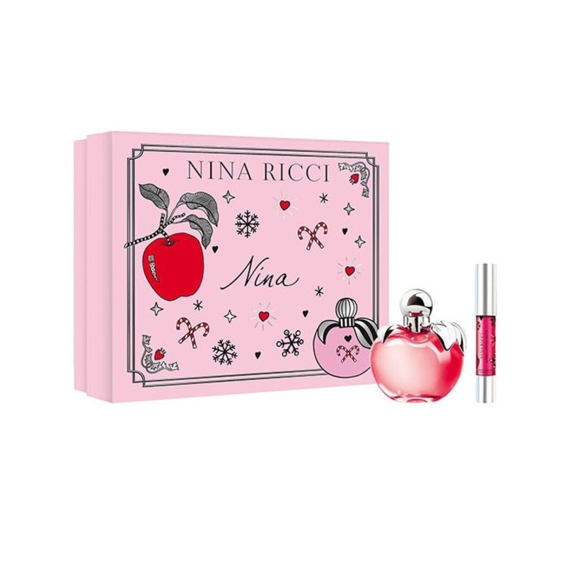 Nina By Nina Ricci 2PCS Gift Set – 80ML EDT Spray + 2.5G Lipstick (Women)