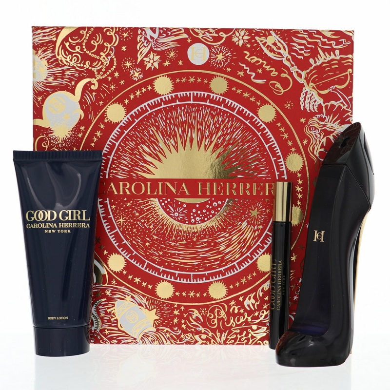 Good Girl By Carolina Herrera Perfume 3 Piece Gift Set – 3.4 Oz Edp Spray, 0.34 Oz Edp Spray, 1.7 Oz Body Lotion For Women – Gift Set