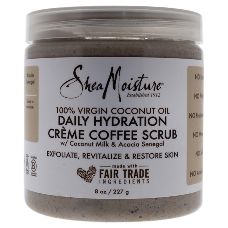 100 Percent Virgin Coconut Oil Daily Hydration Creme Coffee Scrub 8 oz.