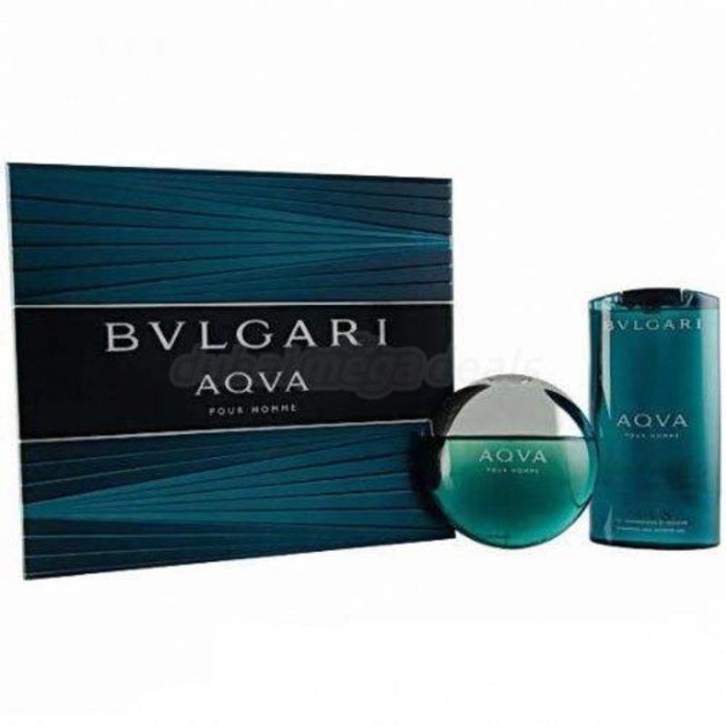 Aqva Pour Homme Gift Set by Bvlgari 3 Piece Gift Set: 5.0 Oz Eau De Toilette Spray + 2.5 Oz Deodorant + 6.7 Oz Shower Gel. For Men