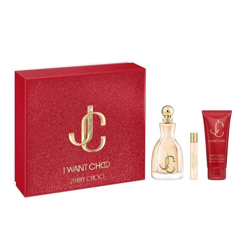 I Want Choo EDP Gift Set for Women (3PC) 100mL + 7.5 mL mini + 100mL body lotion