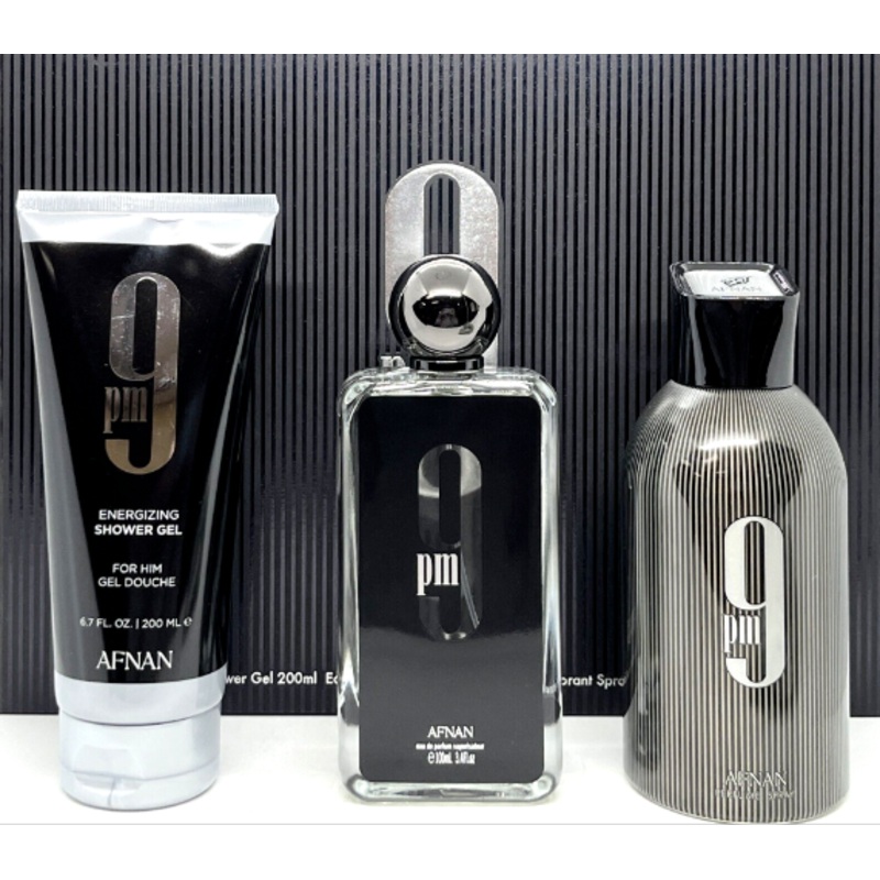 Afnan 9 Pm 3 Piece Gift Set 3 Piece Gift Set With 3.4 Oz EDP