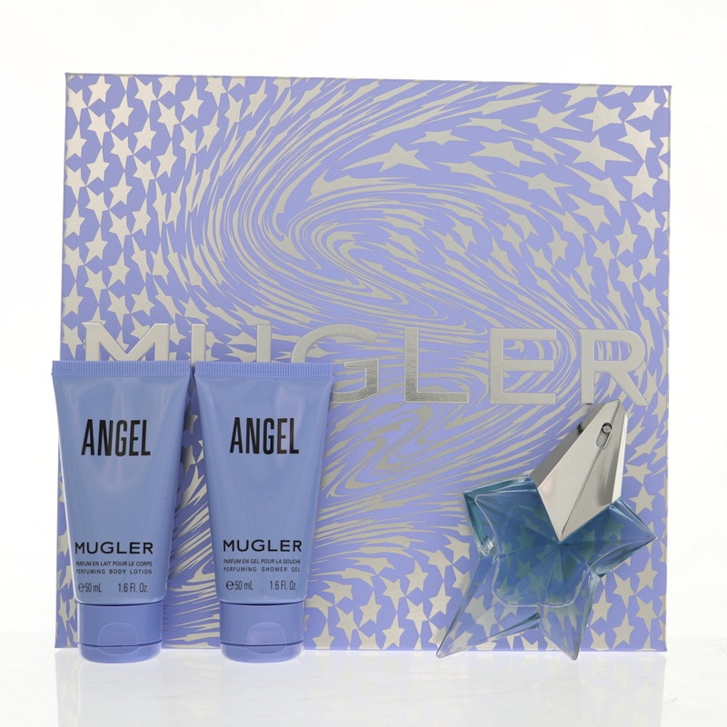Angel By Thierry Mugler Perfume 3 Piece Gift Set – 0.8 Oz Edp Spray, 1.6 Oz Body Lotion , 1.6 Oz Shower Gel For Women – Gift Set