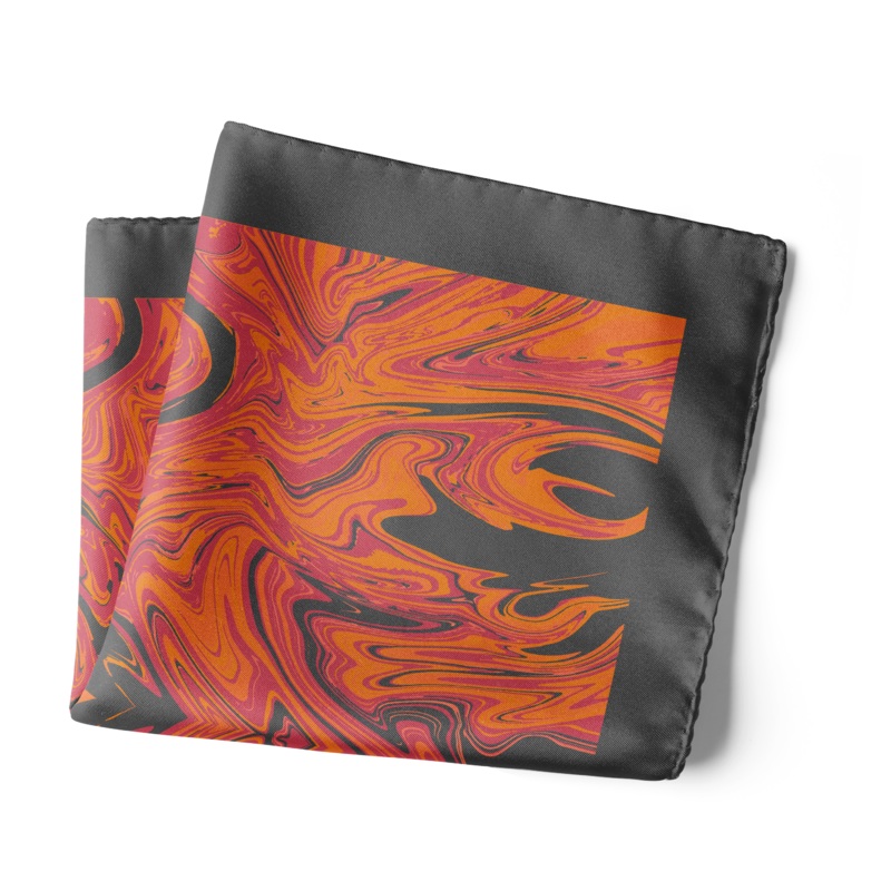 Chokore Orange Silk Pocket Square – Marble Range 18×18