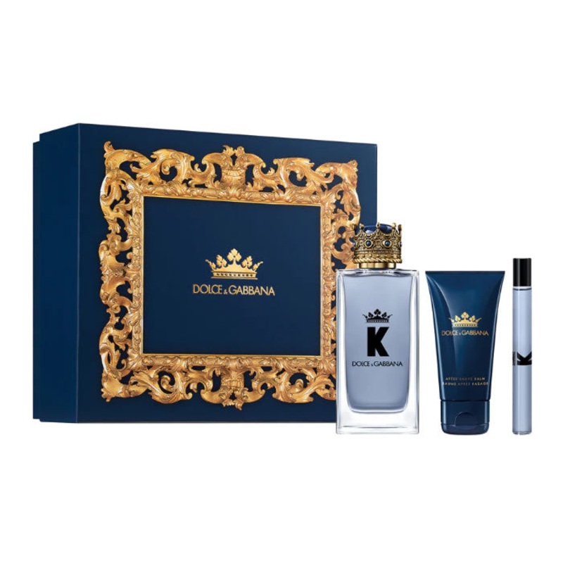 Dolce & Gabbana King 3PCS Gift Set – 100ML EDT Spray + 50ML After Shave Balm + 10ML Mini (Men)