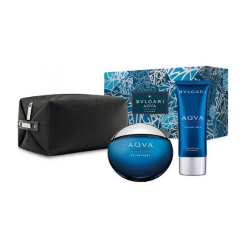 Bvlgari Aqva Pour Homme Atlantiqve Eau De Toilette 100ml 3pc Gift Set For Men