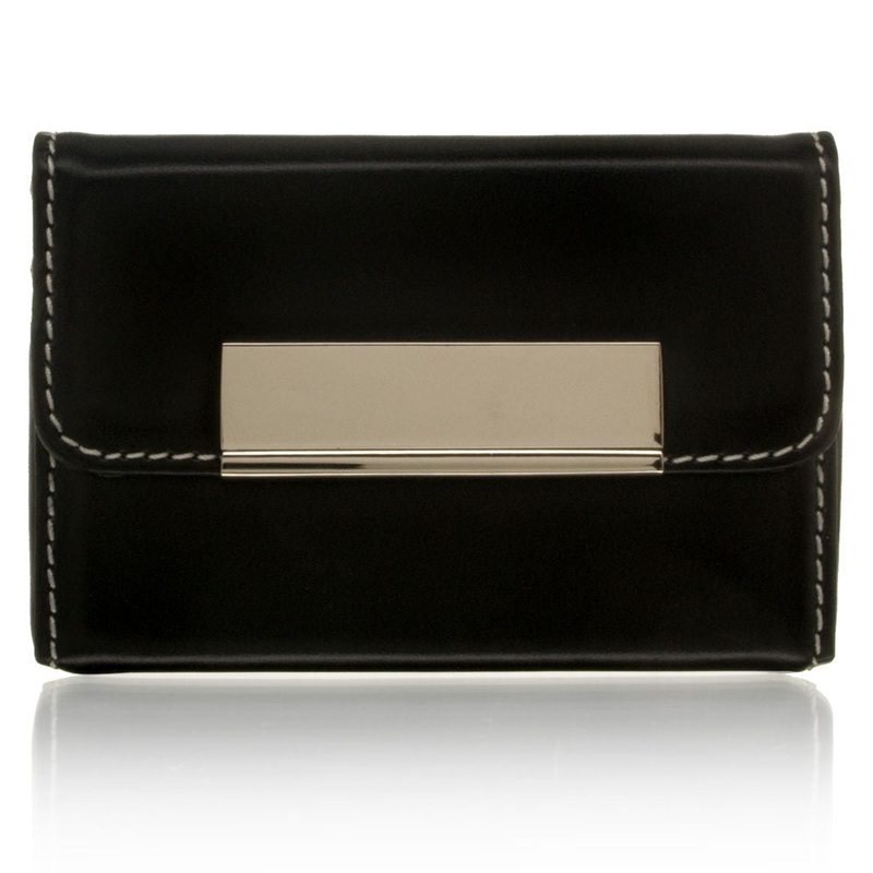 Aeropen Card Case ( Black Leatherette with White Stitching ) Model No. CC-30