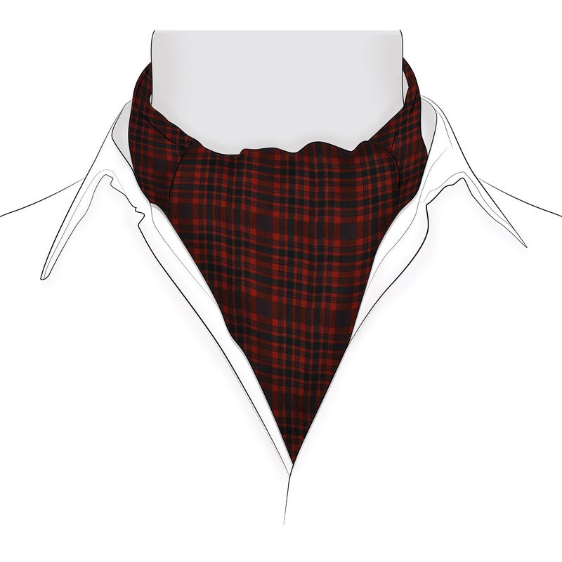 Chokore Men’s Red & Black Silk Designer Reversible Cravat