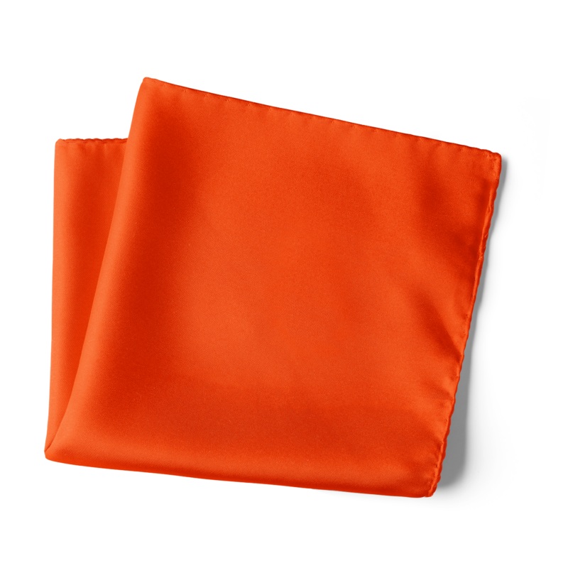 Chokore Saffron Pure Silk Pocket Square, from the Solids Line 13.513.5