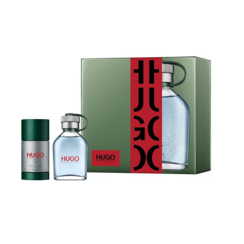 Hugo Boss Man (Green) Gift Set – 75ML EDT Spray + 75G Deodorant (Men)