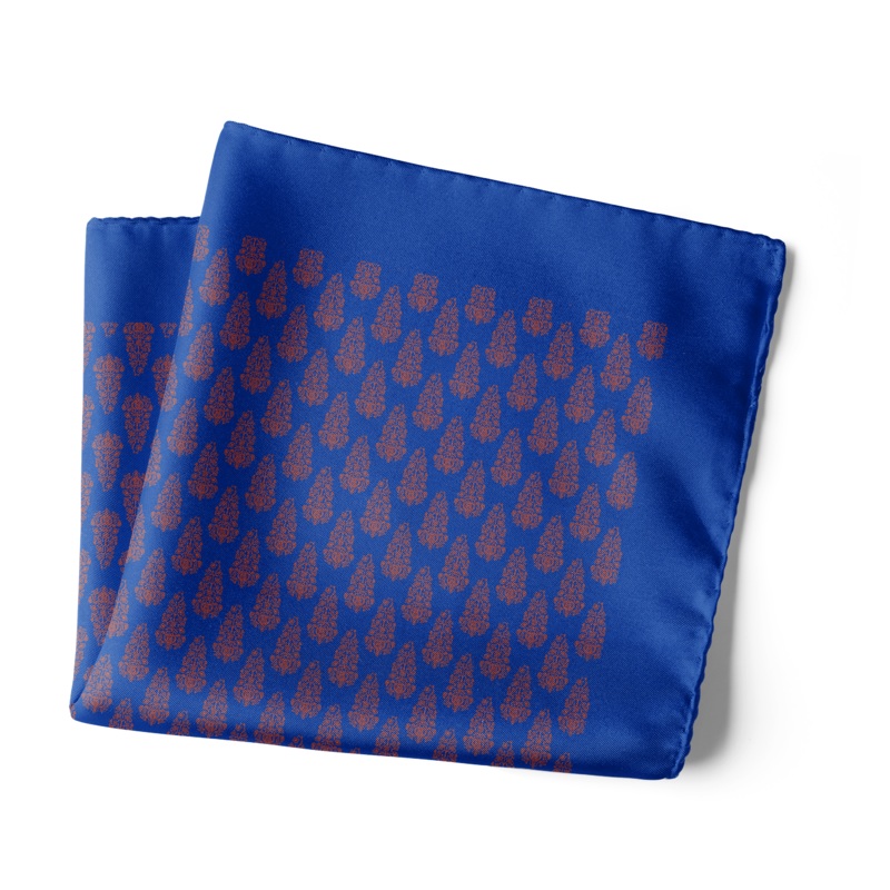 Chokore Blue Silk Pocket Square – Indian At Heart line 13.513.5
