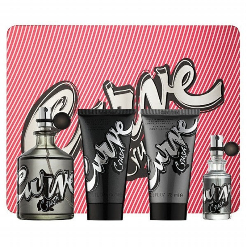 Curve Crush Gift Set by Liz Claiborne 4 Piece Gift Set: 4.2 Oz Eau De Cologne Spray + 2.5 Oz Skin Soother + 2.5 Oz Body Wash + Mini Edc. For Men