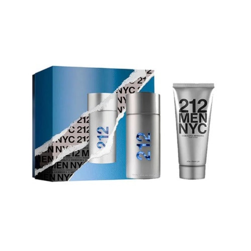 Carolina Herrera 212 NYC Eau De Toilette For Men 100ml 2pc Gift Set