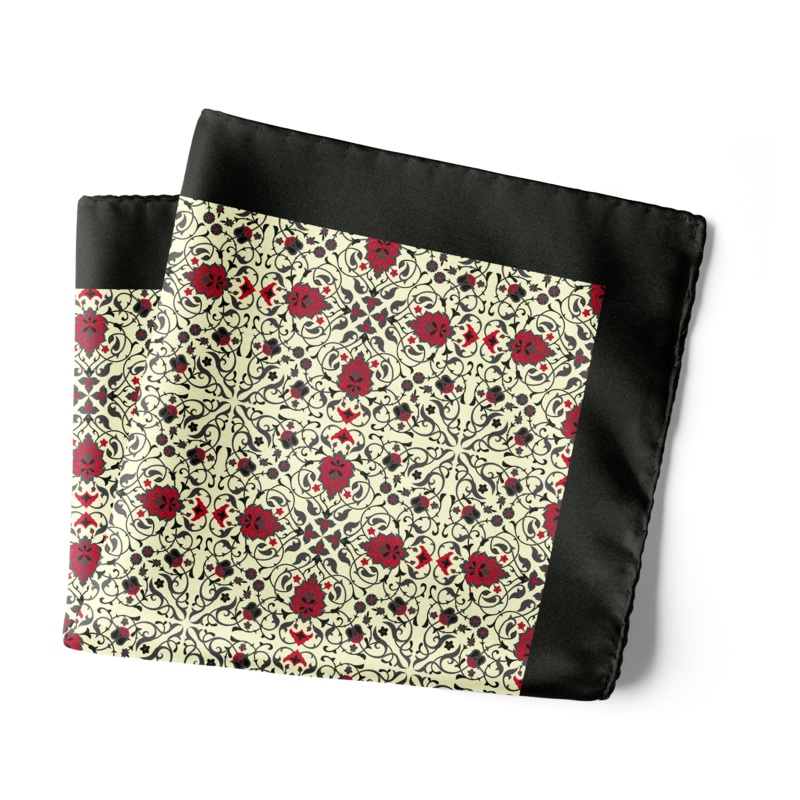Chokore Black & Off-white Silk Pocket Square – Indian at Heart Range
