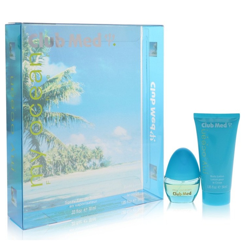 Club Med My Ocean by Coty Gift Set For Women Gift Set — .33 oz Mini EDT Spray + 1.85 oz Body Lotion