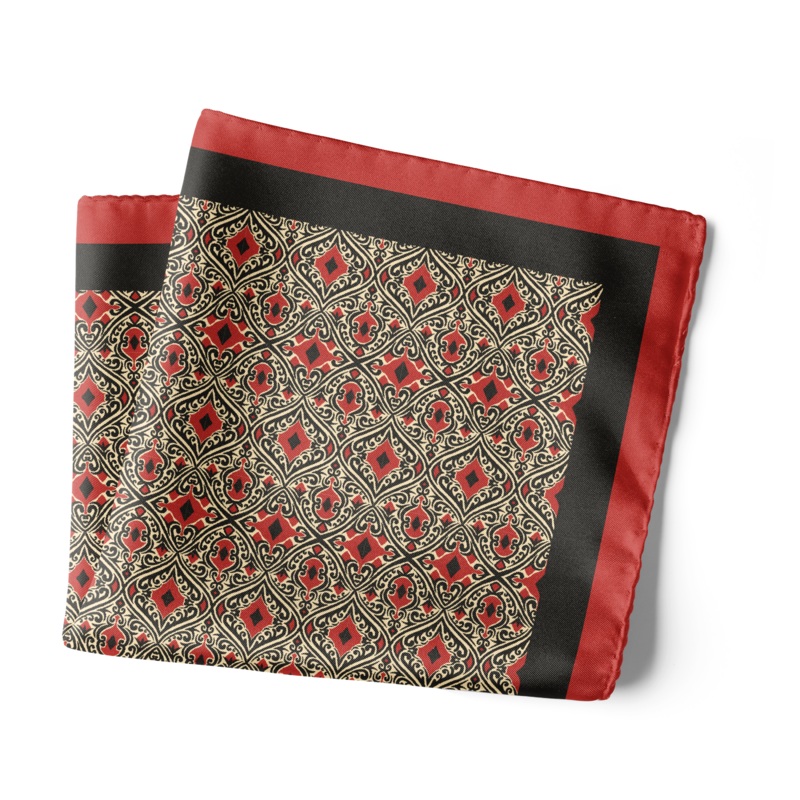 Chokore Black & Red Silk Pocket Square – Indian at Heart Range