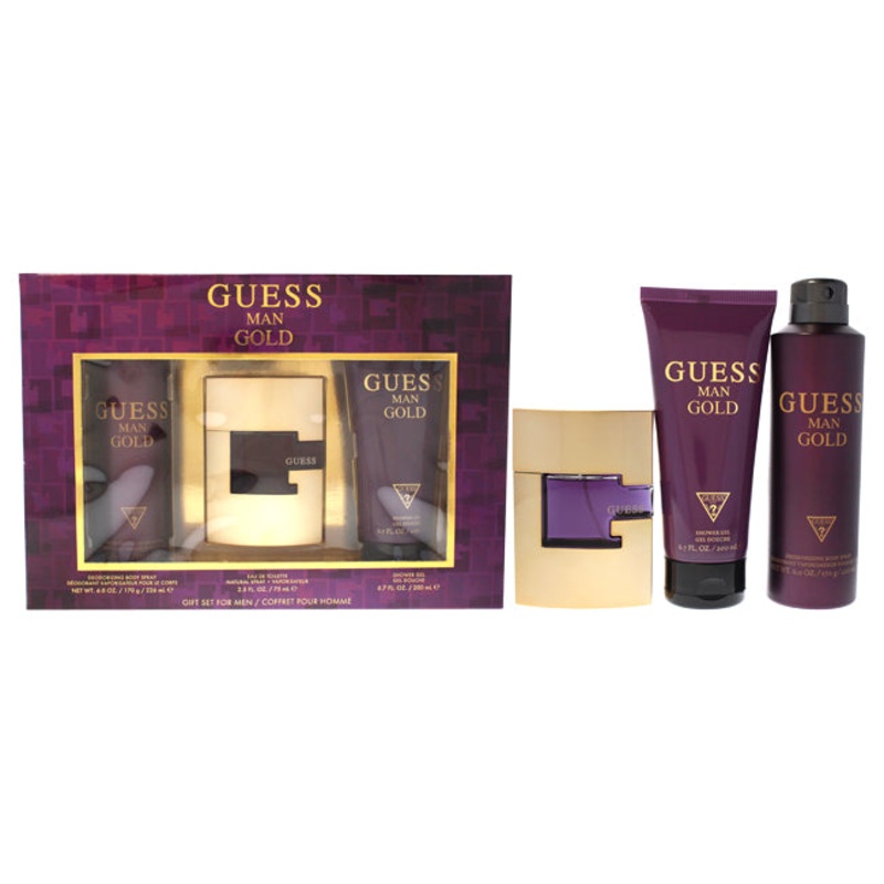 Guess Gold by Guess for Men – 3 Pc Gift Set 2.5 oz.