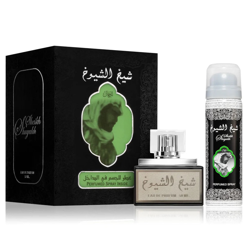 Lattafa Sheikh Shuyukh Black Gift Set – 50ML EDP Spray  + 50ML Deodorant Spray (Unisex)