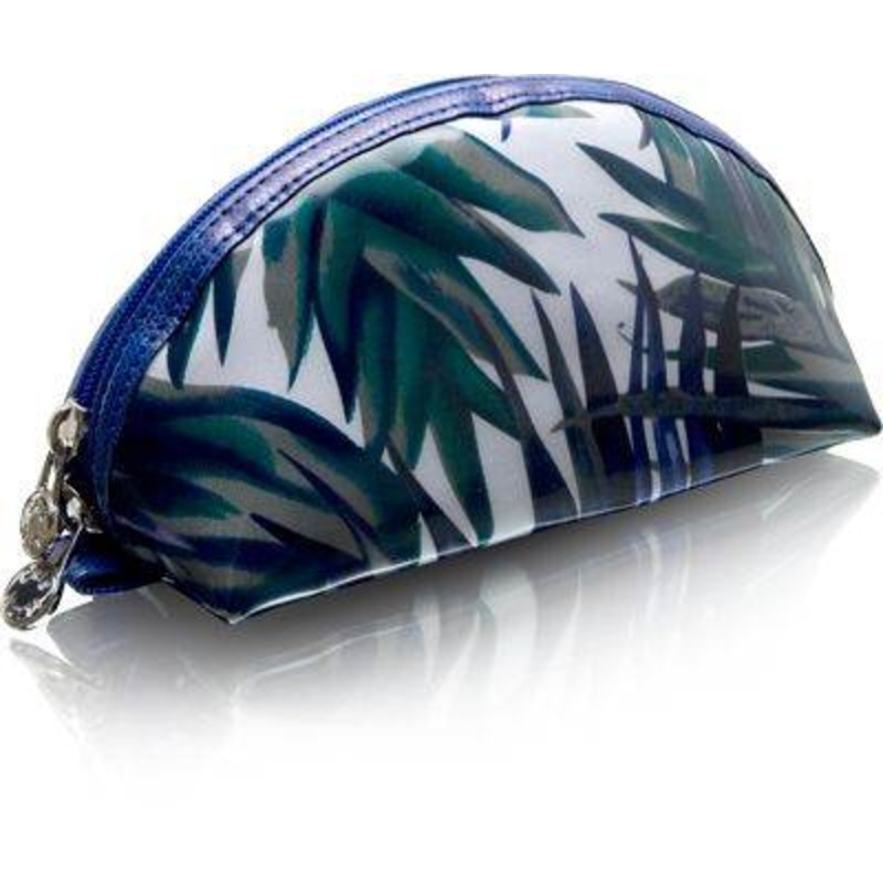Cris Notti Blue Bamboo Dome Cosmetic Bag