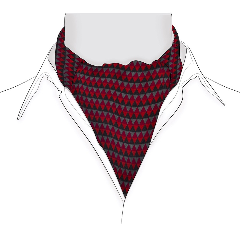 Chokore Men’s Red and Grey Silk  Reversible Cravat