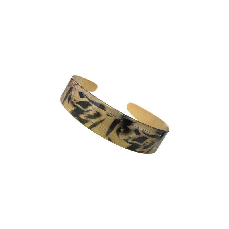 Caravan Black and Gold Print Headband (1 Inch) Model No. 6503