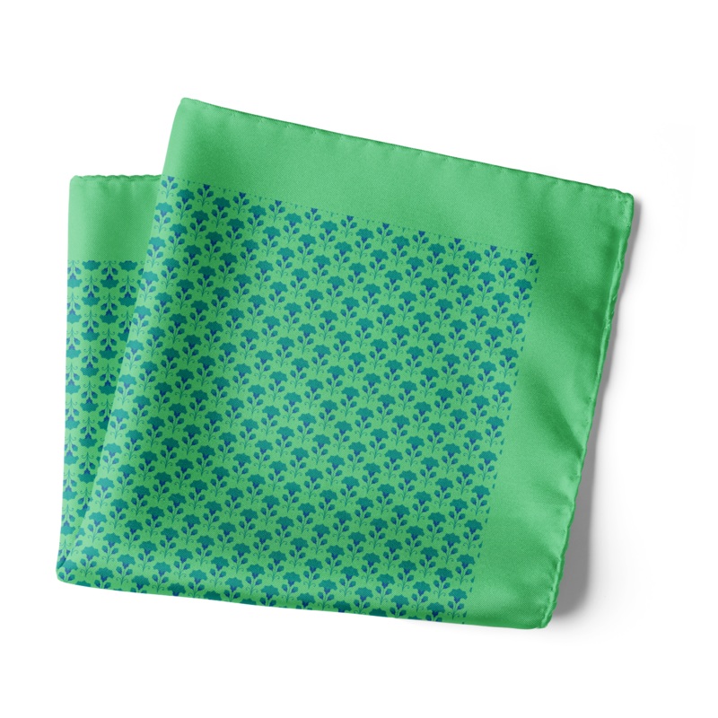 Chokore Light Green Silk Pocket Square – Indian At Heart line 13.513.5