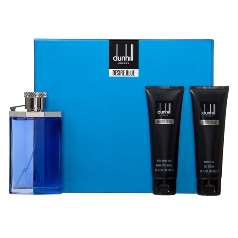 Desire Blue Gift Set by Alfred Dunhill 3 Piece Gift Set: 3.4 Oz Eau De Toilette Spray + 3.0 Oz After Shave Balm + 3.0 Oz Shower Gel. For Men