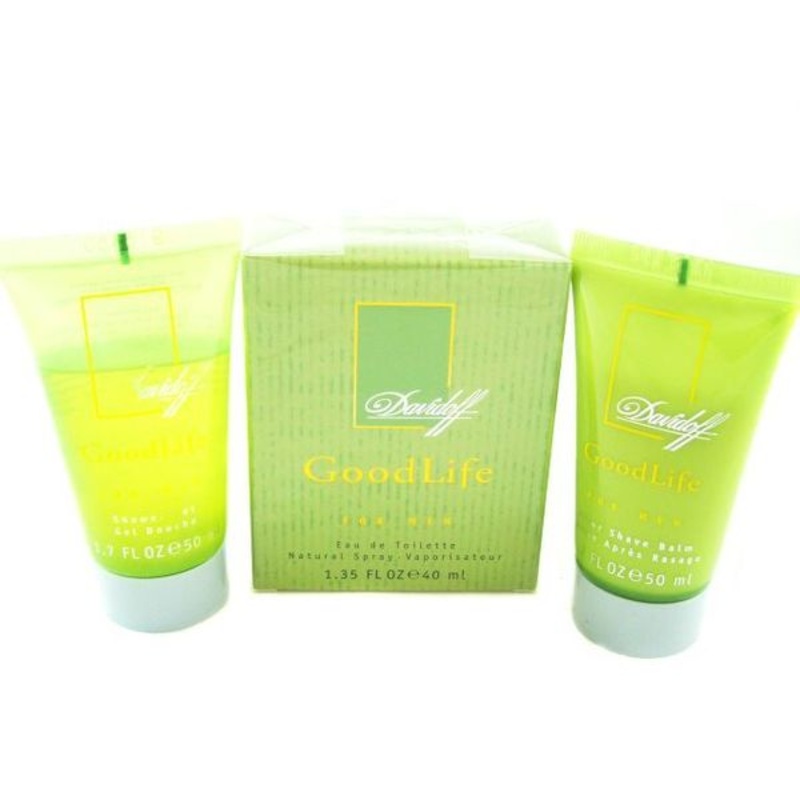 Good Life Gift Set by Davidoff 3 Piece Gift Set: 1.3 Oz Eau De Toilette Spray + 1.7 Oz Shower Gel + 0.67 Oz Deodorant Stick. For Men