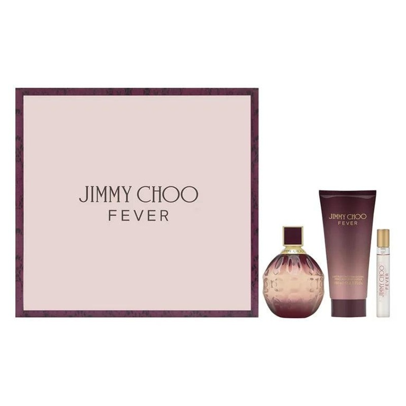 Jimmy Choo Fever EDP Gift Set for Women (3PC) 100mL + 7.5 mL mini + 100mL body lotion