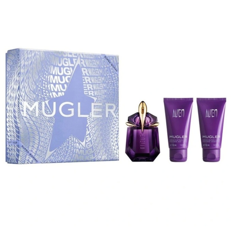 Mugler Alien 3PCS Gift Set – 30ML EDP Spray + 50ML Body Lotion + 50ML Shower Milk (Women)