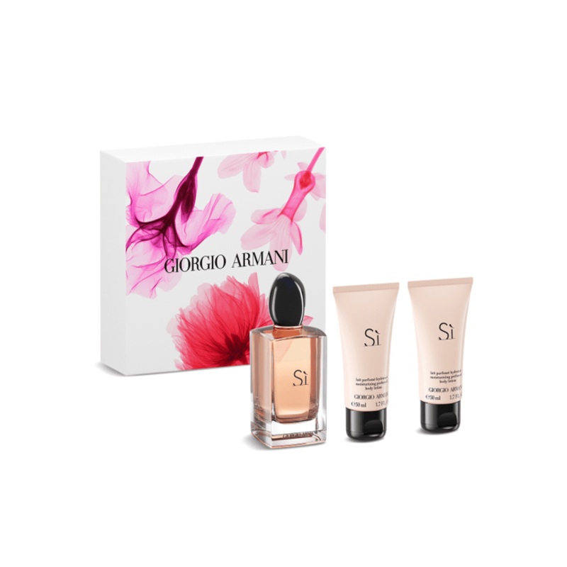 Armani Si Eau de Parfum Women’s Gift Set Spray (100ml) with Shower Gel & Body Lotion