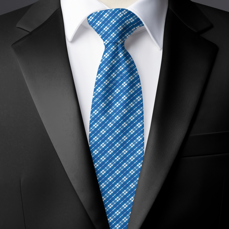 Chokore Blue & White Silk Tie – Plaids line