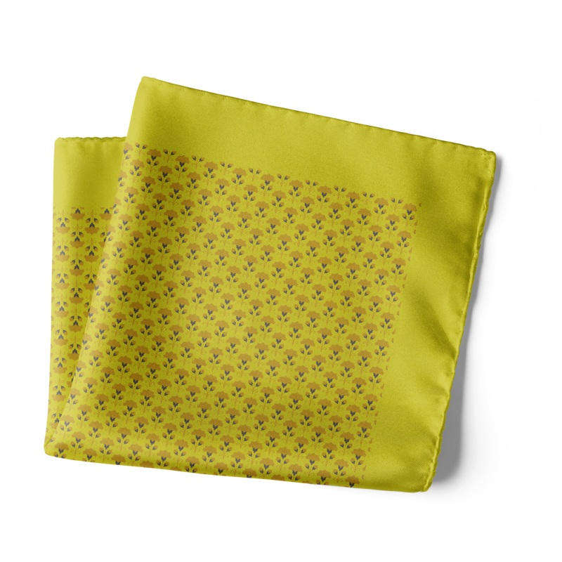 Chokore Yellow & Lemon Yellow Silk Pocket Square – Indian At Heart line 13.513.5