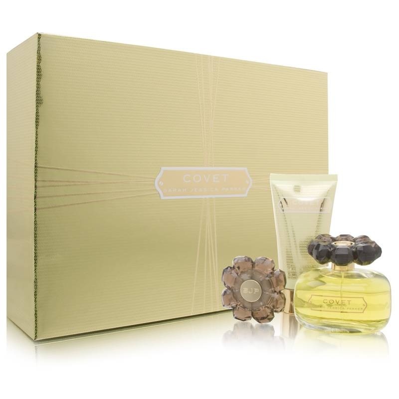 Covet by Sarah Jessica Parker for Women 3 Piece Set Includes: 3.4 oz Eau de Parfum Spray + 2.5 oz Rich Body Lotion + 0.08 Solid Parfum
