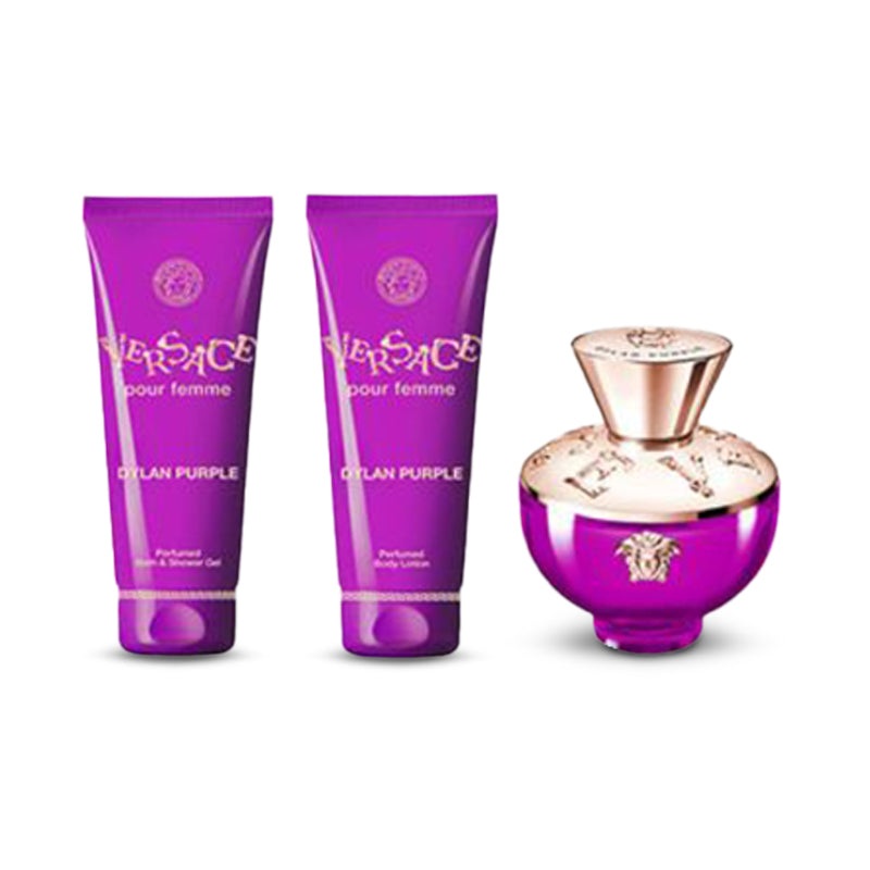 Dylan Purple 4-Piece Gift Set 3.4 oz EDP + 3.4 oz Gel + 3.4 oz Lotion + Pouch