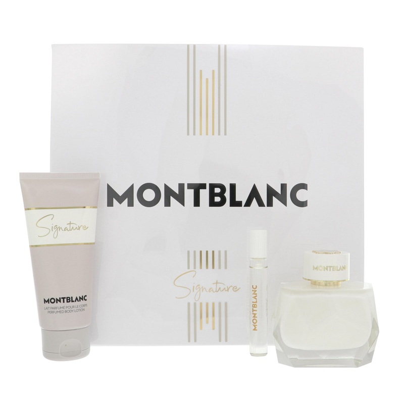 Mont Blanc Signature By Mont Blanc 3 Piece Gift Set – 3.0 Oz Eau De Parfum Spray For Women In Gift Set