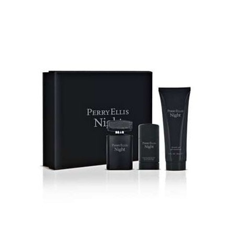 Perry Ellis Night Gift Set by Perry Ellis 3 Piece Gift Set: 3.4 Oz Eau De Toilette Spray + 2.75 Oz Deodorant Stick + 3 Oz After Shave Balm. For Men